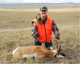 Stetson poses with his handsome pronghorn buck.